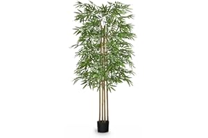 Maia Shop 5ft Artificial Bamboo Tree, Fake Plants for Home Decor, Natural Wood Trunk