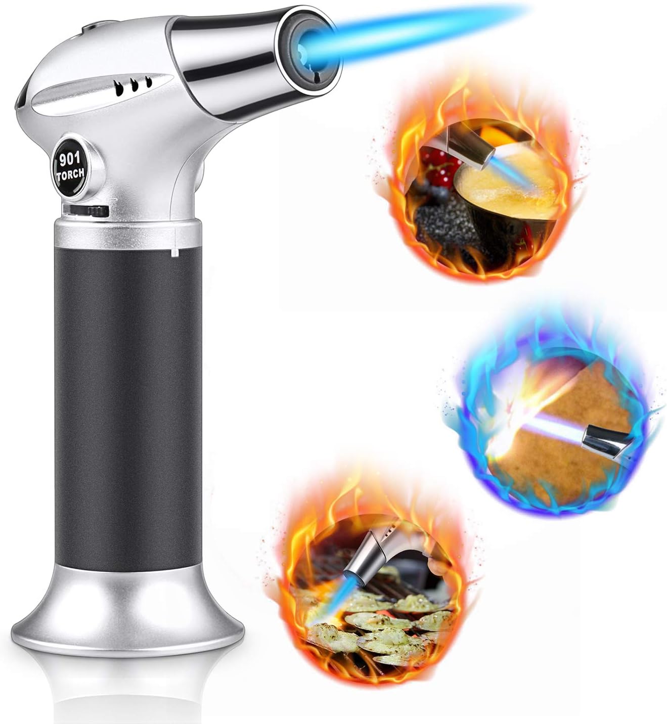 Professioneller Butanbrenner Mit Einstellbarer Flamme - Perfekt Für Küche, Creme Brûlée, Grillen & DIY (Butangas Nicht Enthalten)