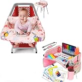Baby Girls Bundle: Kids Travel Tray &amp; Shopping Cart Cover