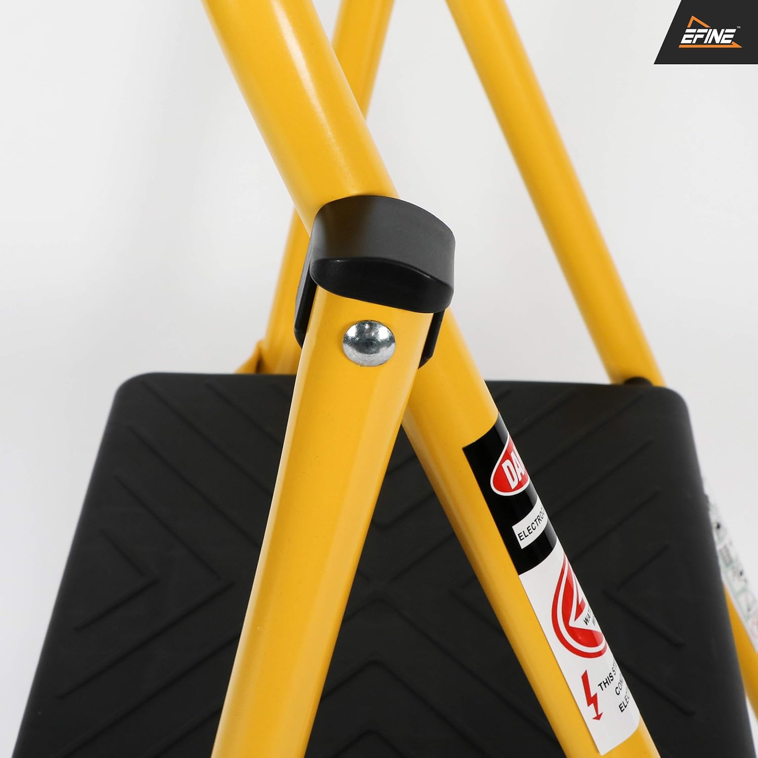 EFINE 2 Step Ladder, Oversized Pedal and Position Lock, High Grade Steel with Smooth Powder Coating, Sturdy and Lightwight, Holding up to 500lbs. (Yellow) - - 