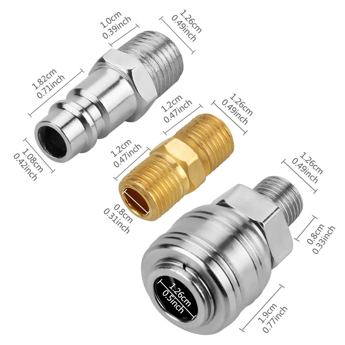 1/4" Druckminderer, Preciva EU-Standard Druckregler Druckregelventil Druckschalter Regelventil Druckschaltventil mit Manometer 175 PSI für Luftverdichter, Luftkompressor - 3 Löcher 5