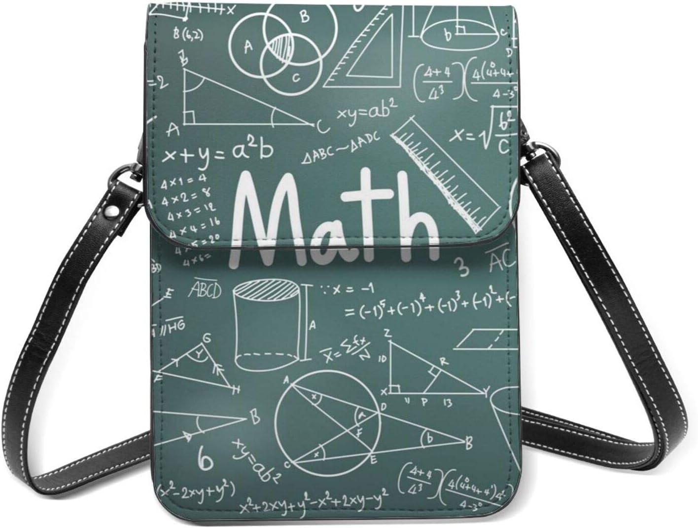 Math Theory Mathematical Formula Equation Leather Phone Purse Small Crossbody Bag