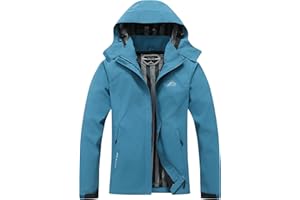 DECKTIN Women's Waterproof Raincoat Lightweight Rain Jacket Detachable Hood Travel Outdoor
