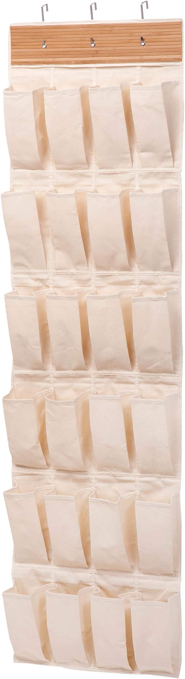 bamboo shoe rack amazon on Amazon Com Honey Can Do Sft 01002 Over The Door Shoe Organizer Bamboo Canvas 24 Pocket Home Kitchen