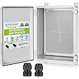 TICONN Waterproof Electrical Junction Box IP67 ABS Plastic Enclosure with Hinged Cover with Mounting Plate, Wall Brackets, Cable Glands (Off-white, 15.7"x11.8"x7.1")