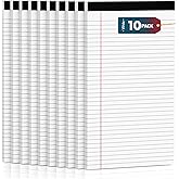 Roneky Note Pads 8.5"x 14", 10 Pack Legal Pads 8.5 x 14 White, Notepads 8.5 x 14 Wide Ruled Legal Pad, Micro Perforated Lined Writing Pads, 30 Sheets Per Note Pad, Notepads for Work/School/Office