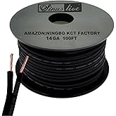 Sinus Live 14AWG Gauge Speaker Cable Speaker Wire Black 50FT 100FT (100FT), Elastic PVC, Great Use for Car Speakers Stereos, Home Theater Speakers, Surround Sound, Radio