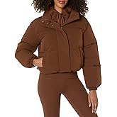 Amazon Essentials Women's Cropped Full-Zip Puffer Jacket (Quilted Matte or Sherpa Fleece)