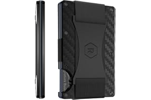 THE RIDGE Ridge Wallet for Men - Slim Minimalist Compact Wallet and Card Holder, RFID Protected Front Pocket Wallets for Men with Integrated Cash Strap (Carbon Fiber 3K)