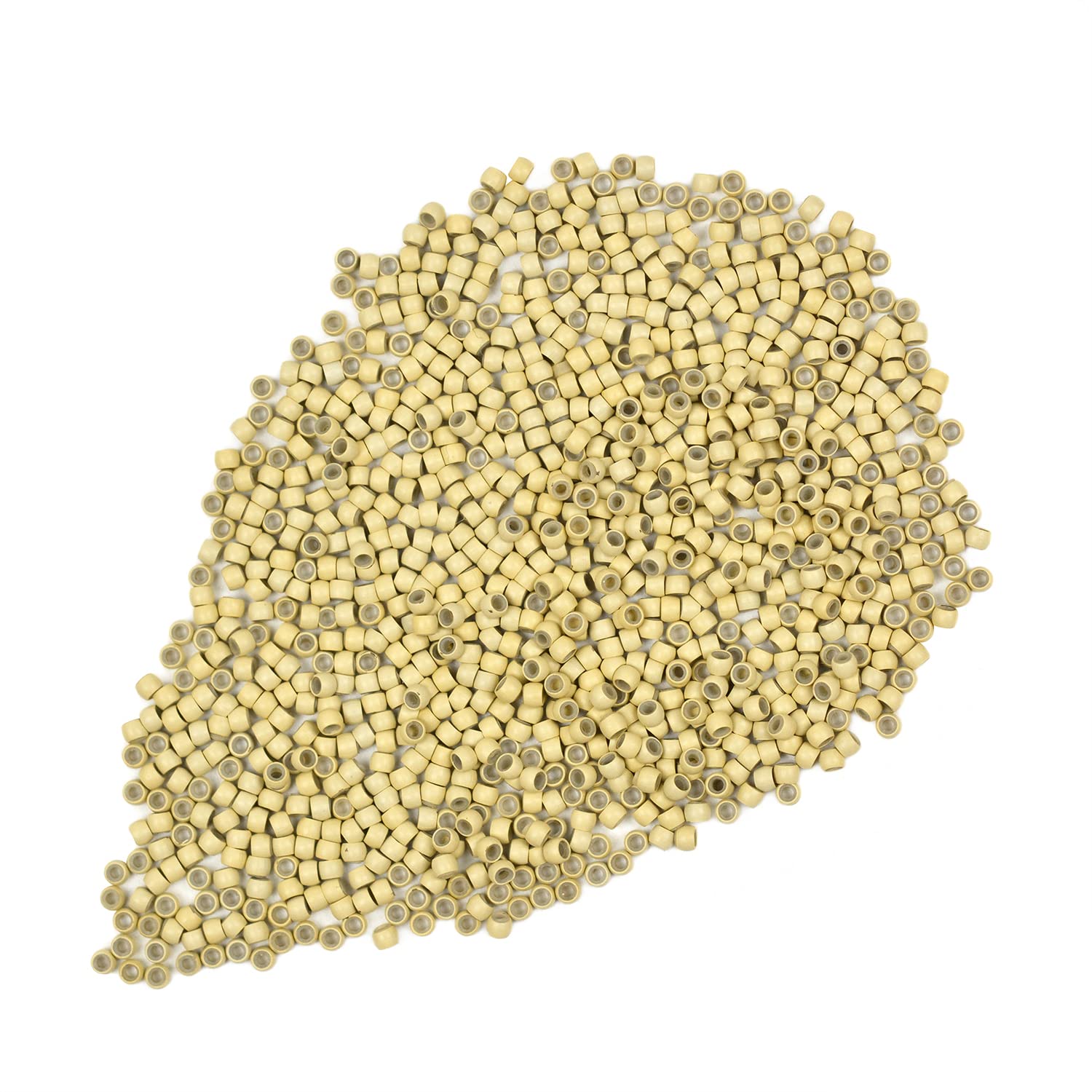 Hair Beads Silicone Lined Nano Rings Micro Links Beads for Hair Extensions Feather Extension (1000 Pcs 3.0mm Blonde)