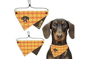 TIRXUIND Personalized Dog Bandana with Custom Pet Photo & Name, Adjustable Drool Bib Scarf, Multi-Color Puppy Kerchief for Sm