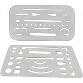 KR.LIF Drawing Eraser Shield for Precise Pencil Line Removal 2 pcs Stainless Steel Drafting Template Tool for Sketching, Architecture, Engineering, Drawing Correction and Technical Art