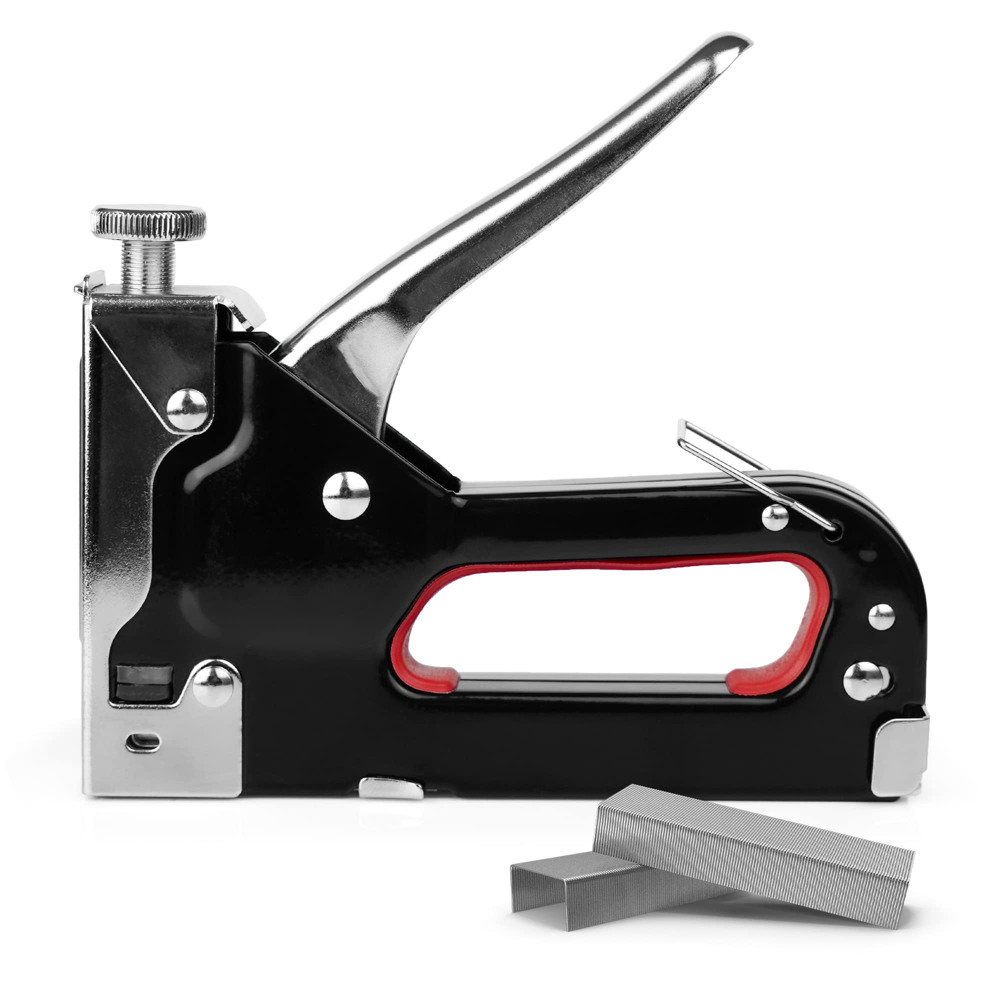 Staple Gun & Nail Gun with Lifting Lip | 3 in-1 Upholstery Staple Gun for Wood, Carpentry, Fencing, Furniture, and Decoration | Heavy Metal Nail Gun for DIY & Craftsman’s Operation