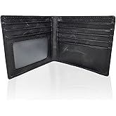 Large Wallet for Men with 7 slots for credit cards and 1 ID Window. Oversized Slim Design to fit in your pocket, Not Bulky. Bifold Wallet Organizer. Quality Leather. 4 1/4 in X 4 in
