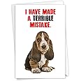 NobleWorks - I'm Sorry Greeting Card with Envelope - Funny Forgive Me Notecard - Terrible Mistake C7220SRG