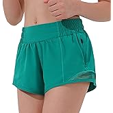 Aurefin Girls Athletic Shorts, Lightweight Running Shorts for Teen Girls Kids Sports Active Short with Zip Pocket and Elastic