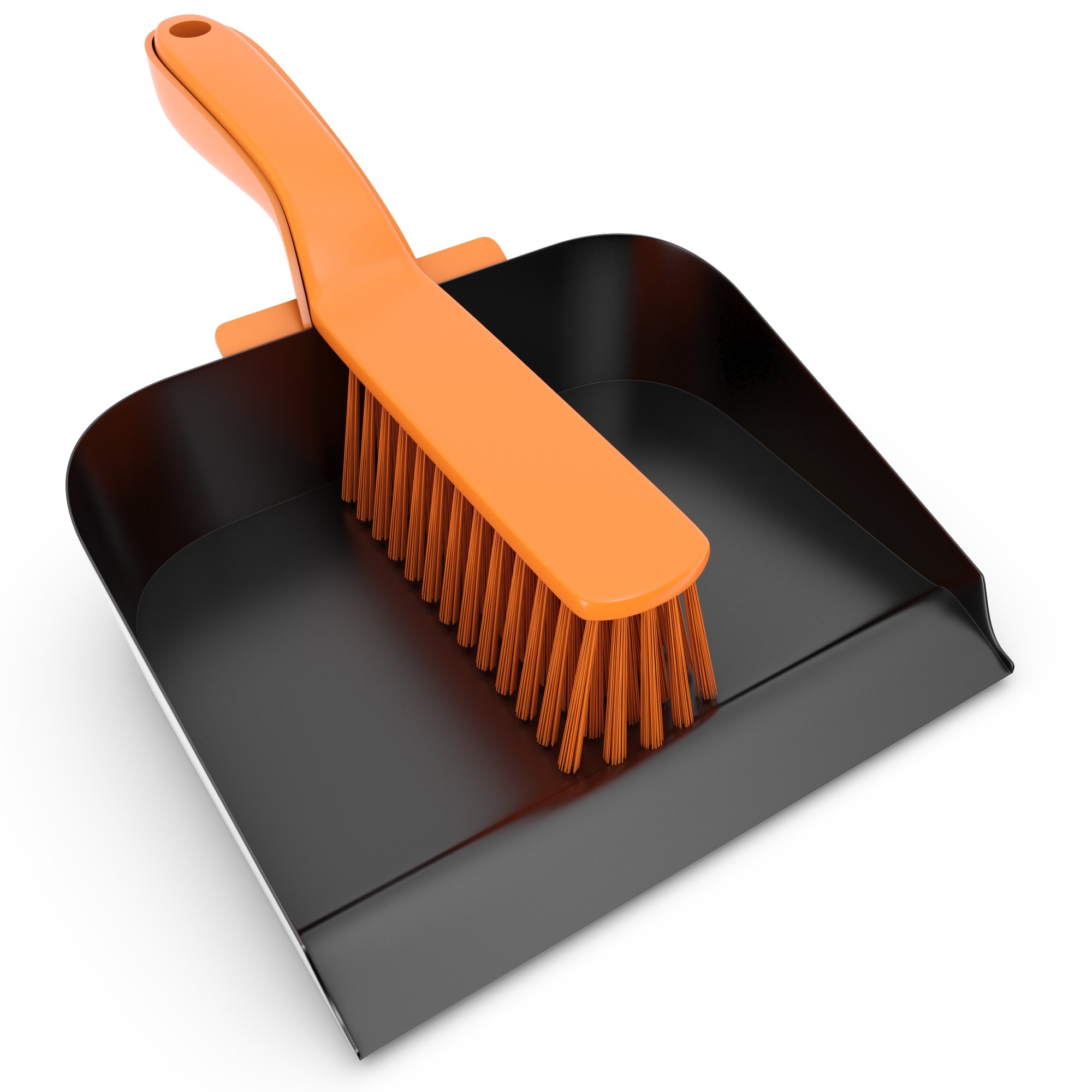 Workforce NEW HEAVY DUTY METAL DUSTPAN AND BRUSH STRONG STEEL DUST PAN AND SOFT PVC HAND BRUSH