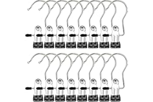 MECHEER Boot Hangers Clips, 16 Pack Laundry Hooks Hanging Clips Clothes Pins Closet Hanger Organizer Clamps Socks Towel Clips Heavy Duty Clothespins Bulk Hanger Clips for Closet Travel Pants Socks Handbags