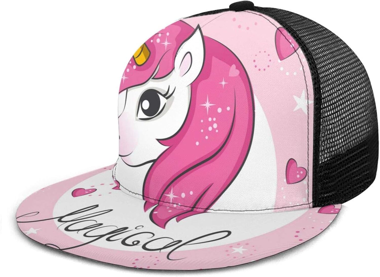 Nicokee Cute Magical Unicorn Mesh Hat Baseball Cap Animal Heart Horn