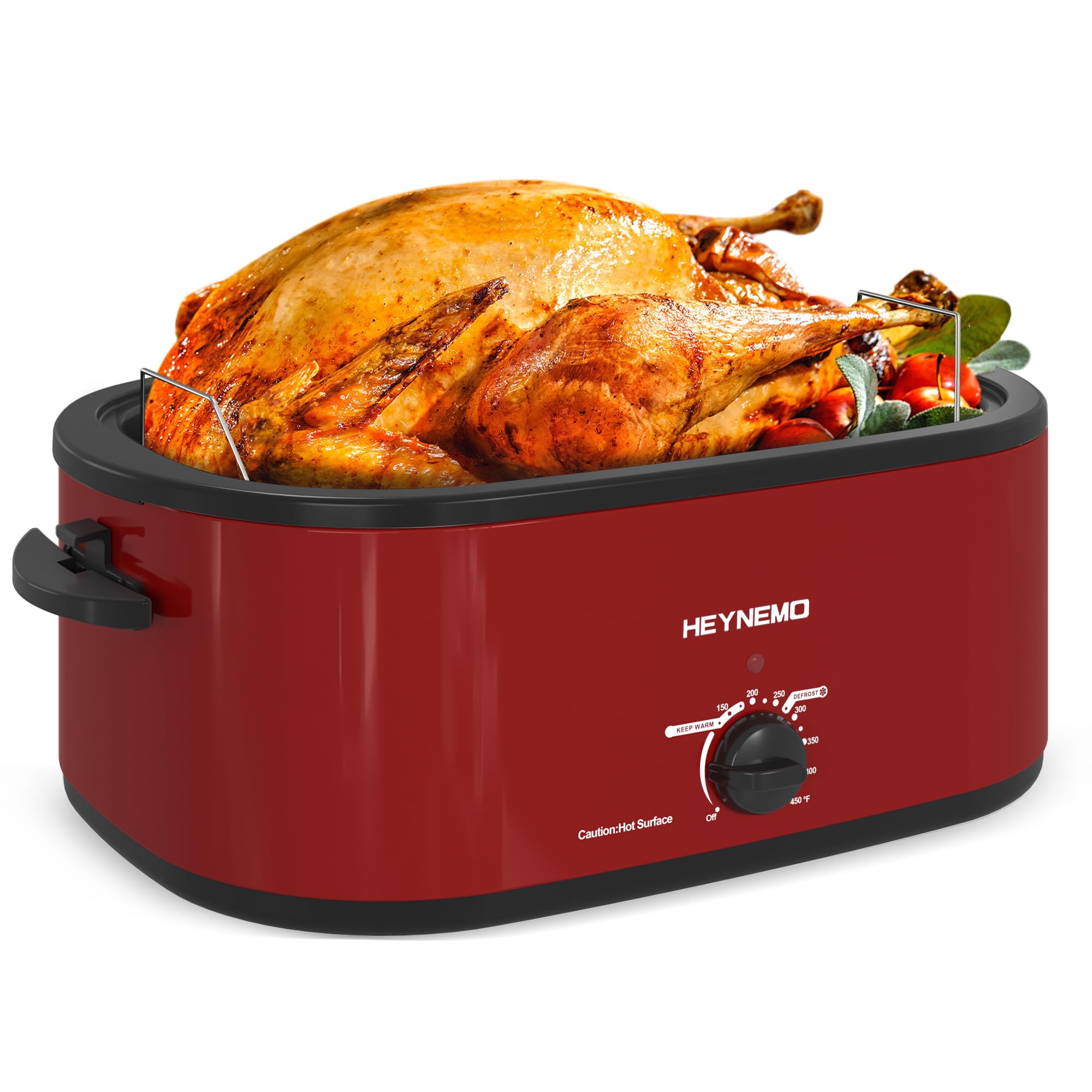 Photo 1 of 24 Quart Electric Roaster Oven with Visible & Self-Basting Lid, Large Turkey Roaster with Defrost Warm Function, Adjustable Temperature, Removable Pan Rack, Stainless Steel