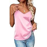 Zeagoo Women's Silk Satin Tank Tops 2026 V Neck Adjustable Spaghetti Strap Sleeveless Camisole Summer Basic Blouse