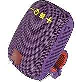 GOWENIC Portable Bluetooth Speaker for Bike, IPX5 Mini Outdoor Speaker with Handlebar Mount, Support Calls, FM Radio (Violet)
