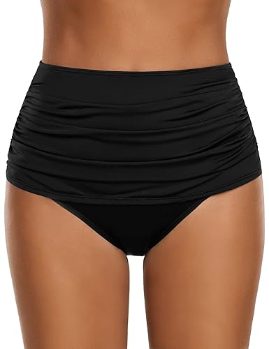 Roskiki Hoch taillierte Bikinihose mit gerüschter Optik