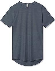 Men's Short Sleeve Hipster Drop Cut Curved Hem Long