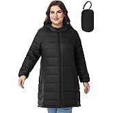 WINDMILL Women's Plus Size Packable Puffer Jacket, Hooded Lightweight Puffy Jacket (1X-6X)