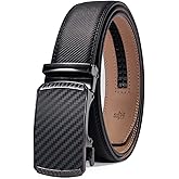 PlusZis 28"-68" Men's Leather Ratchet Dress Belt Big And Tall With Automatic Buckle