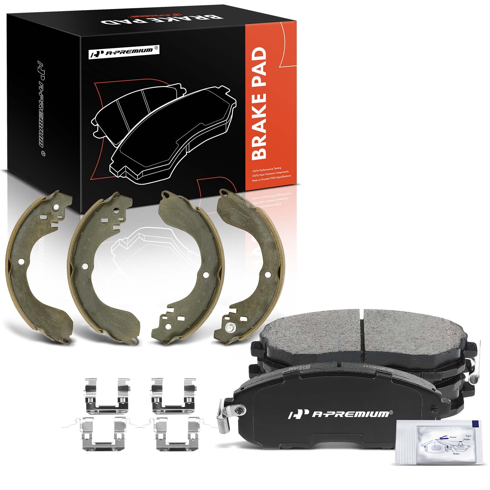Photo 1 of A-Premium Front and Rear Ceramic Disc Brake Pads Set Compatible with Select Nissan Models - Sentra 2007-2012, Versa 2007-2012, Cube 2009-2014, 8 Pcs