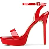 MERUMOTE Heels for Women Open Toe Heeled Sandals Ankle Strap Sexy High Heels for Dressy Wedding Pumps Shoes