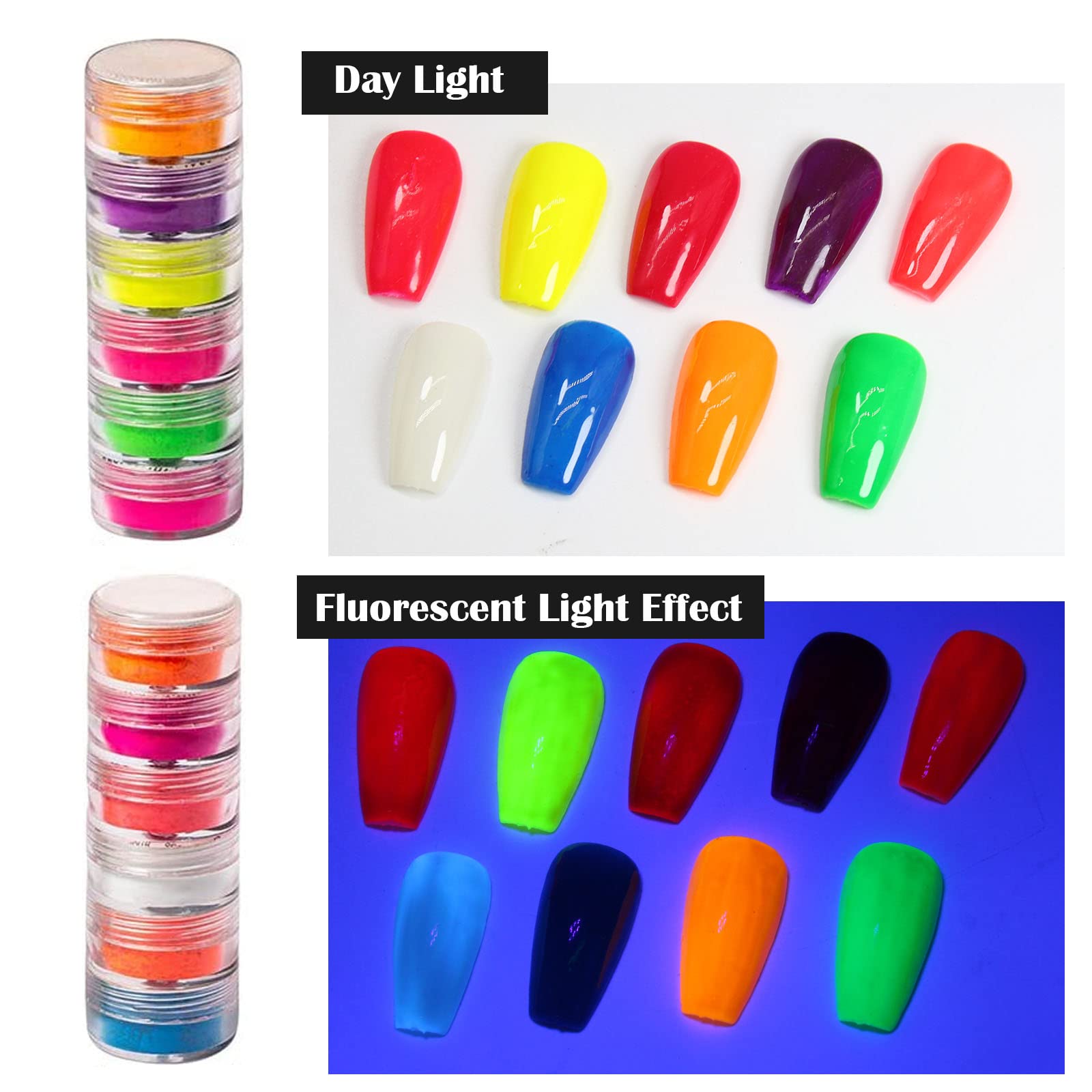 DAGEDA 24 Color Pigment Nail Powder Dust, Colorful Iridescent Glitter Ultrafine Luminous Pearlescent High-Gloss Halo Powder, 3D DIY Nail Art Decoration - Image 4