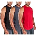 DEVOPS 3 Pack Men's Muscle Shirts Sleeveless Dry Fit Gym Workout Tank Top