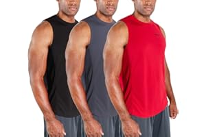 DEVOPS 3 Pack Sleeveless Men's Muscle Shirts Dry Fit Tank Top
