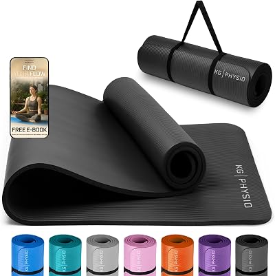 KG Physio Thick Yoga Mat Non-Slip NBR 183x60cm with Carry Strap