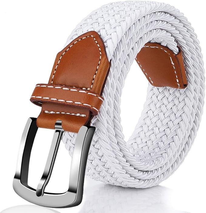 Fairwin Men's Stretchy Belt, 1.3'' Width Unisex Braided Stretch Elastic