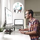HUANUO Monitor Stand Ergonomic Laptop Stand 3 Height Settings Mesh Platform view 2