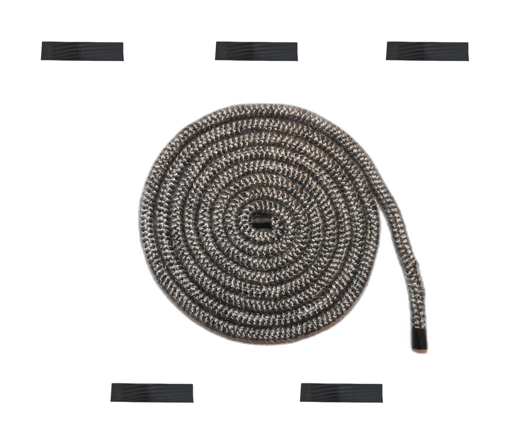 The Stove Wizard Fire Rope Seal 12mm x 4m, Black Glass Fibre Cord with 100mm Thermal End Tape, Heat Resistant to 650°C, for Log Burners, Multi Fuel Stoves and Ovens