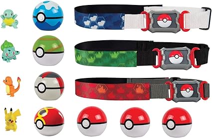 Amazon.com: Pokémon Clip 'N' Go Pokémon Master Poké Ball Set (x3 cinturones – x4 figuras – x7 Poké Balls) Pikachu, Bulbasaur, Charmander, \u0026 Squirtle Figures: Toys \u0026 Games