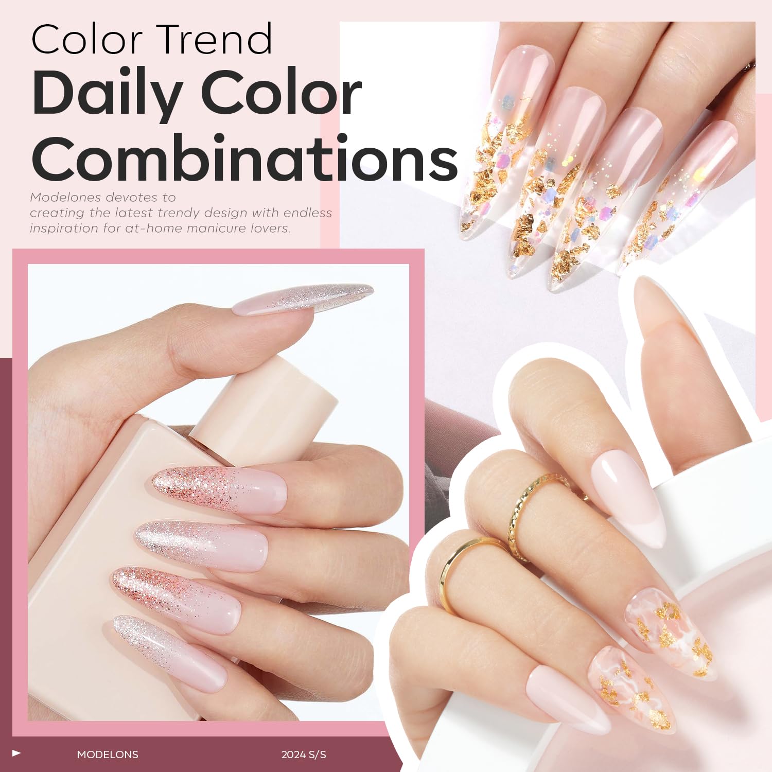 modelones Builder Nail Gel, 2 Pcs Clear and Cover Nude Builder Nail Polish, 8-in-One Apex Building Thickening Strengthener Extension Rubber Color Base Gel for DIY Home Salon Gifts LED Lamp Cured 10ml - Image 5