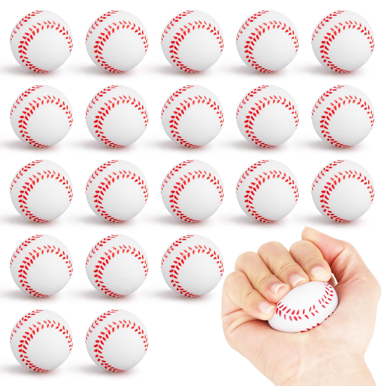 Photo 1 of ***MISSING 12***
Hxezoc 20 Pieces Mini Baseball Stress Balls Baseball Party Favors Foam Sports Balls Small Squeeze Anxiety Bulk Toy Ball for Kids Birthday Party, School Reward Carnival Party Supplies