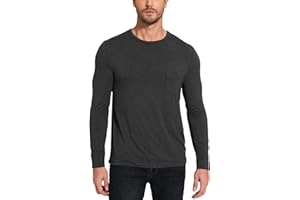 GYS Bamboo Viscose Men's Long Sleeve Shirts Casual Crew Neck Pajama Tops