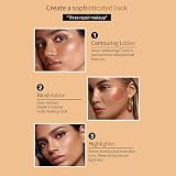 Domality 4pc Liquid Bronzer Contour Highlighter Blush Beauty Wand Stick Natural view 3