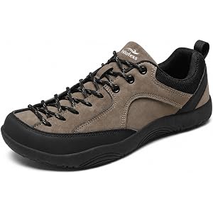 Nlofexs Men Women Wide Toe Suede Hiking Shoes Non Slip Rubber Sole Light Outdoor Casual Trainers