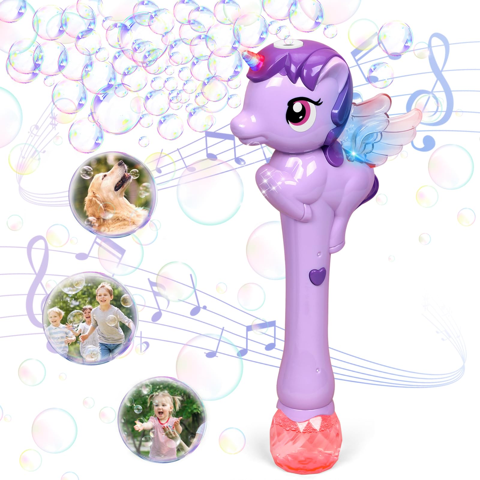 Photo 1 of ***1 BOTTLE USED (EMPTY) / 1 FULL /UNTESTED*** Dolanus Bubble Wands for Kids Toys Ages 3 4 5 6 7 8 Year Old Girl: Unicorn Toys Princess Wand, Toddler Girl Toys Age 3 4-5 6 Years Old, Outdoor Party Birthday Gifts for 3 4 5 Year Old Girl, Purple