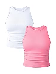 OQQ Women's 2 Piece Tank Tops Crew Neck Sleeveless