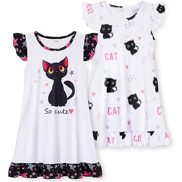 Chemise De Nuit Pour Fille En Coton - Manches Longues, Motif Petites Fleurs Colorées Et Lapins - Robe De Nuit Confortable Printemps/automne - Taille Bébé à Enfant - 9