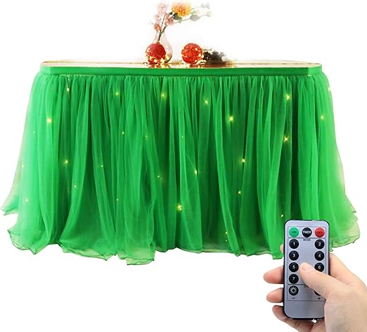 Amazon Com Oakhaomie 10ft Table Skirt Tulle Tutu Table Cloth With