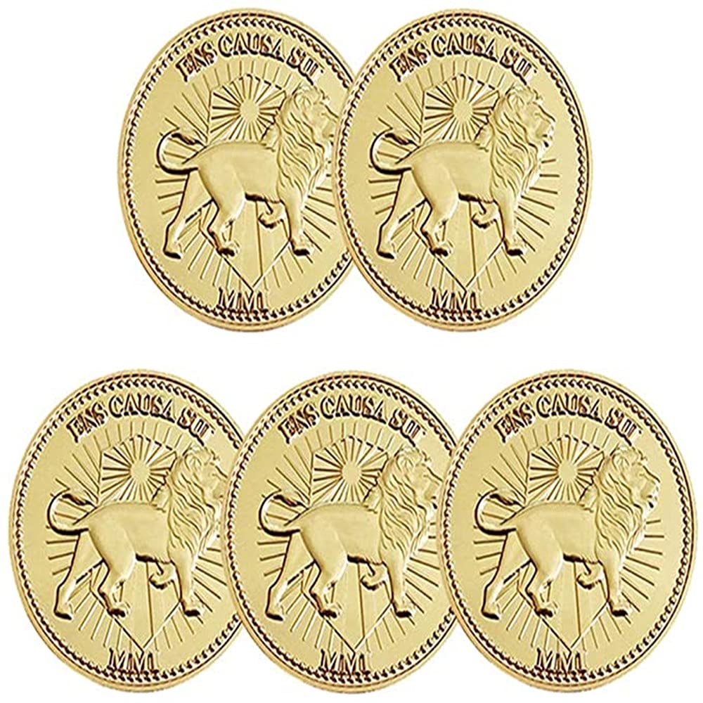 damdos Halloween Prop for John Wick Cosplay Coin Gold Blood Oath Marker Keanu Reeves Cosplay Props (5pcs Coin)